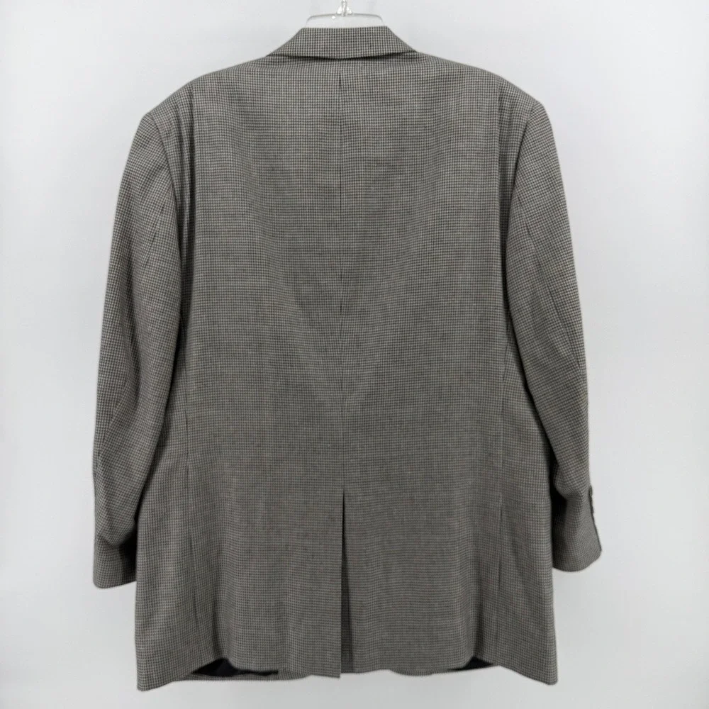 Jos. A. Bank Sport Coat Mens 44R Gray Silk Wool Houndstooth Windowpane Blazer